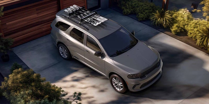 2026 Dodge Durango with skis on roof rack viewed from above